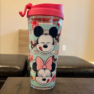 Disney Mickey and Minnie Mouse Tumbler with Pink Lid